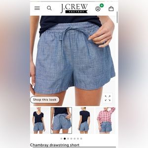 NWT J Crew Factory Chambray Drawstring Short